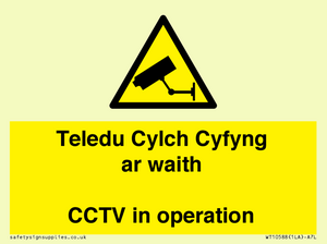 Teledu Cylch Cyfyng ar waith CCTV in operation